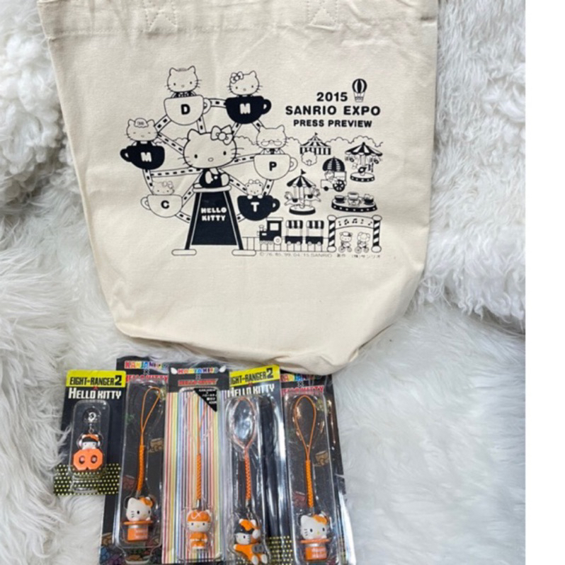 日本進口Hello Kitty橘色風暴ㄧ起賣加帆布袋