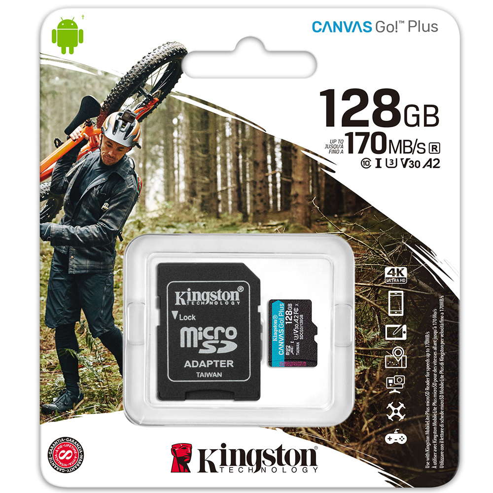 Kingston 金士頓 Canvas GO! Plus microSDXC UHS-I U3 V30 A2 128G