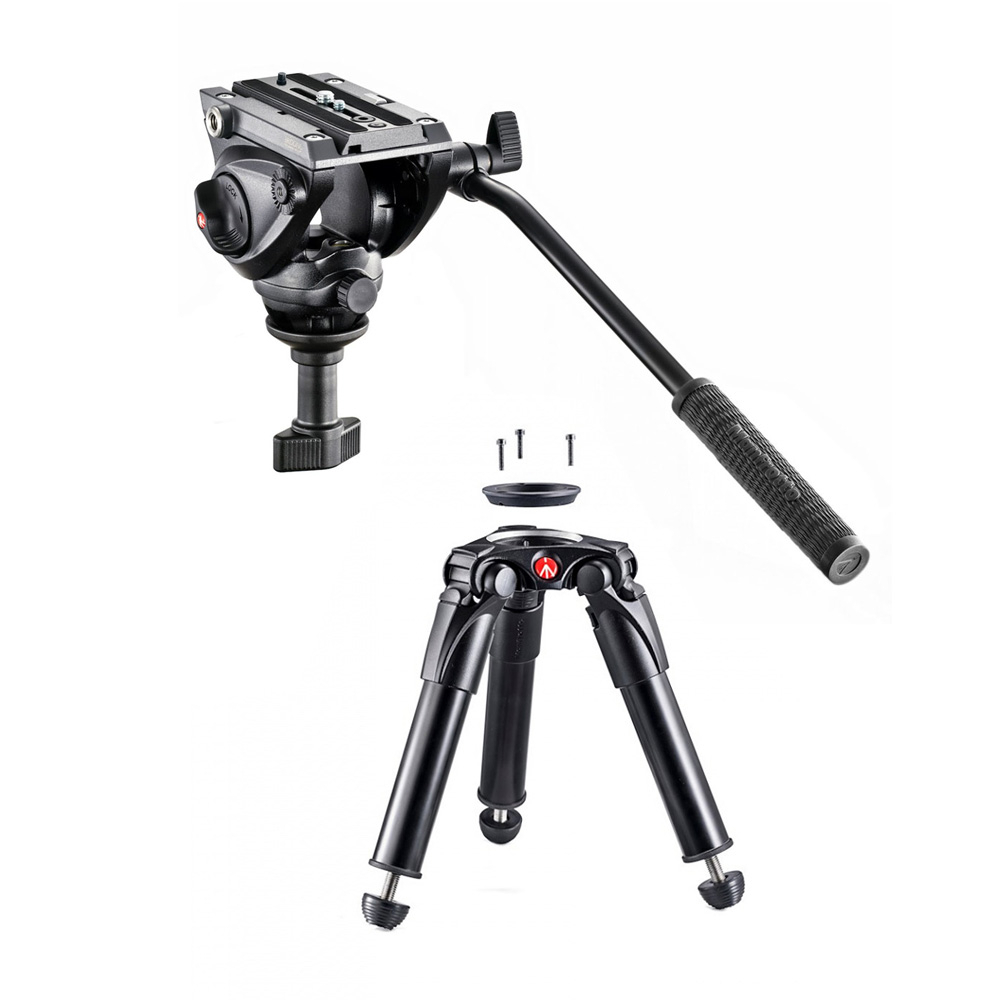 【超值套組】Manfrotto 曼富圖｜鋁合金矮腳架錄影套組 MVH500A+MVT535HH