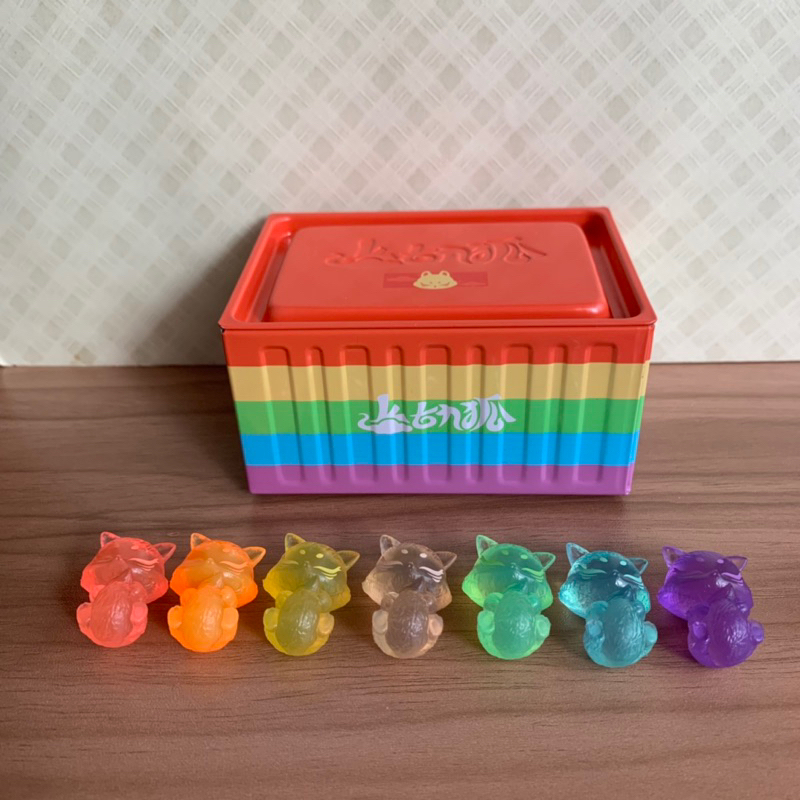 上古九狐 心願寶寶一代 粒粒 彩虹色 彩虹盒子 盒玩