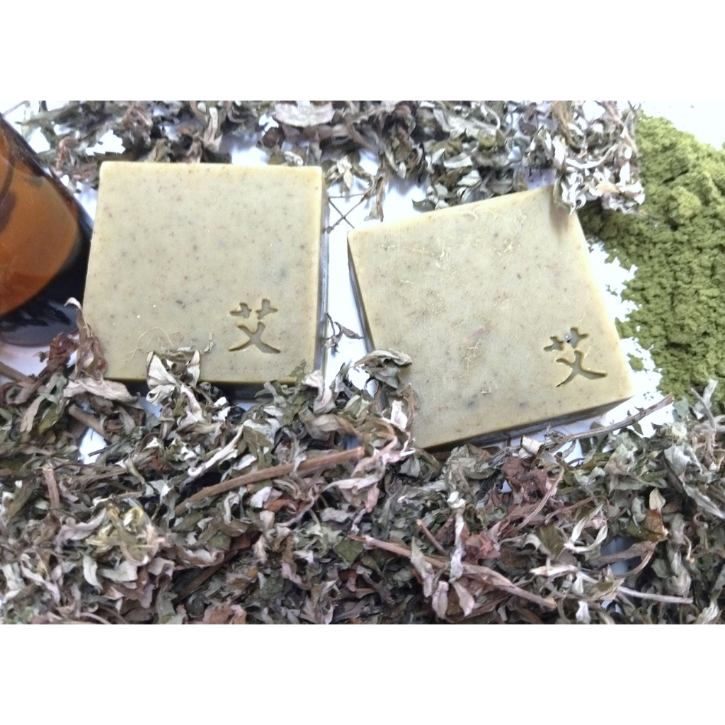 艾草皂 艾草茶樹精油皂 使用特級初榨冷壓橄欖油製作 Xiaofang冷製手工皂 小芳手工皂
