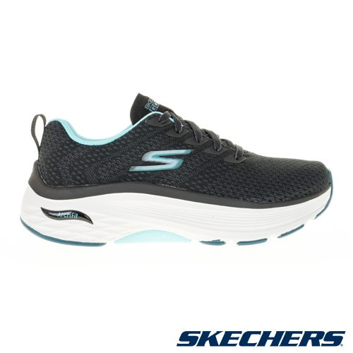 【鞋印良品】SKECHERS 女慢跑鞋 Max Cushioning Arch Fit寬楦款128308WBLK 黑/藍