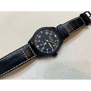 Epos 瑞士原裝愛寶時 黑鷹飛行機械腕錶 透背底蓋（3397.132.25.55.24）贈全新代用矽膠帶