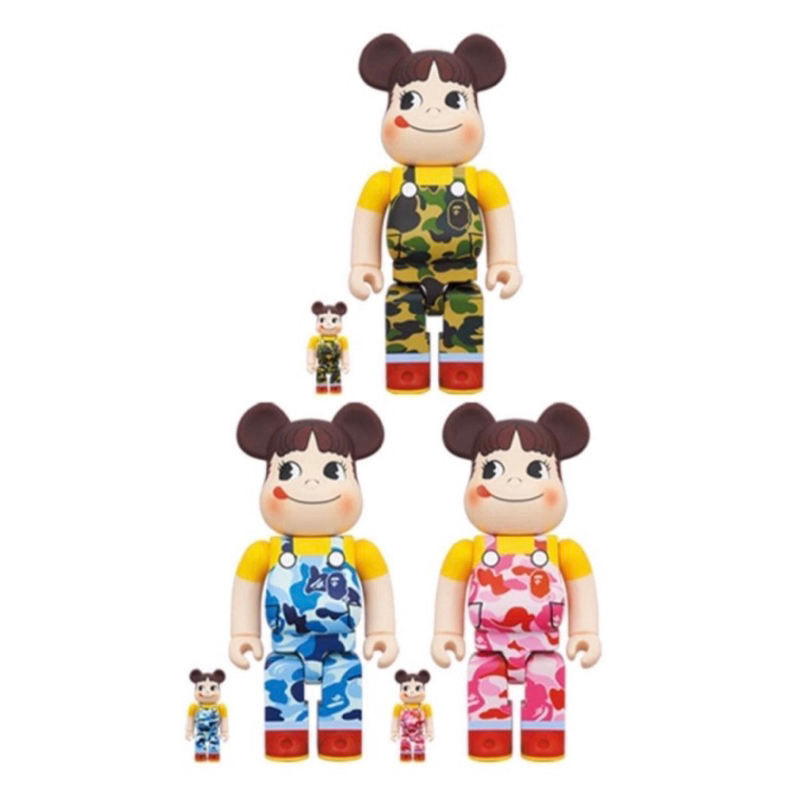 BLS • BE@RBRICK 400% + 100% 一組 BAPE  ABC CAMO PEKO 不二家 奶妹