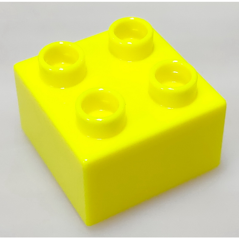 【得寶Duplo】螢光黃 2x2 基本磚 大顆粒 積木 [樂高玩家★正版LEGO]