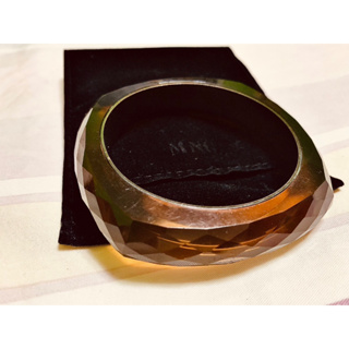 壓克力手環/大手鐲/手飾品 Mango個性潮流風格 時尚質感 咖啡褐色半透光 鑽石💠切面設計(二手)只配戴過一次裝飾配件