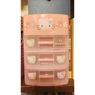 二手收藏 日本進口 HELLO KITTY 櫻桃系列 三層抽屜收納盒。珠寶盒