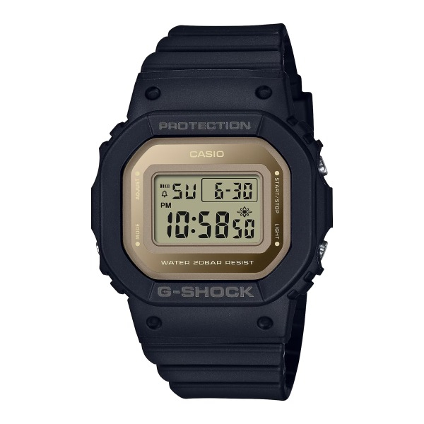 【CASIO G-SHOCK】簡約經典純色系休閒運動腕錶-柔霧黑/GMD-S5600-1/台灣總代理公司貨享一年保固