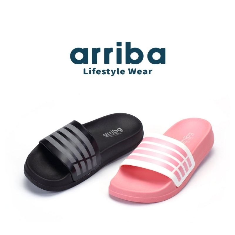 ARRIBA 艾樂跑女鞋 一片式防水無毒環保運動拖鞋 黑色 粉色 61519