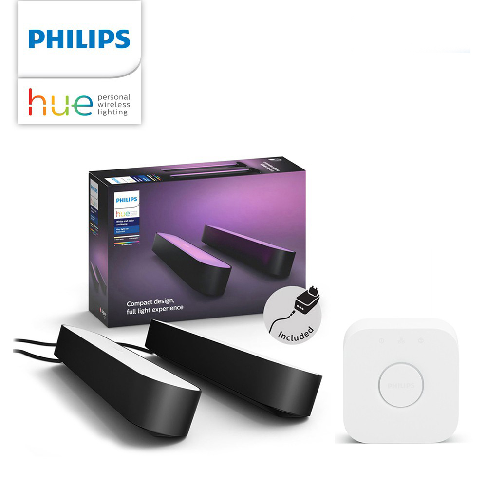 Philips 飛利浦 Hue 智慧照明 Hue Play 燈條雙入+橋接器 多媒體燈光超值組 含稅附發票