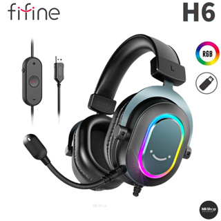 FIFINE｜H6 7.1 RGB 電競耳機 公司貨保固一年 耳罩式耳機 電腦耳機 耳機麥克風 電競 耳機 耳麥