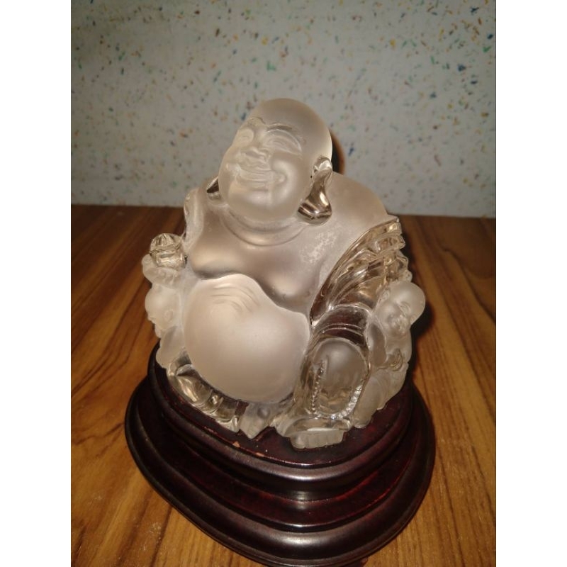 仏像 天然水晶 弥勒仏 弥勒菩薩 紅水晶 12cm