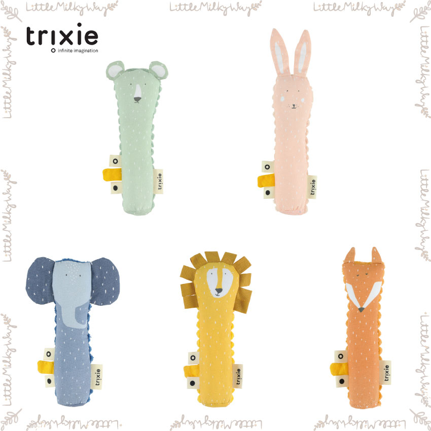 【LMW親子選品】🌿比利時Trixie-動物造型啾啾棒🌿安撫玩具 推車玩具  嬰兒床玩具  掛飾