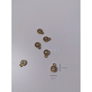【Pony手作】現貨 水鑽吊墜 14K包金 10*8mm 水晶配件 手工材料 串珠材料