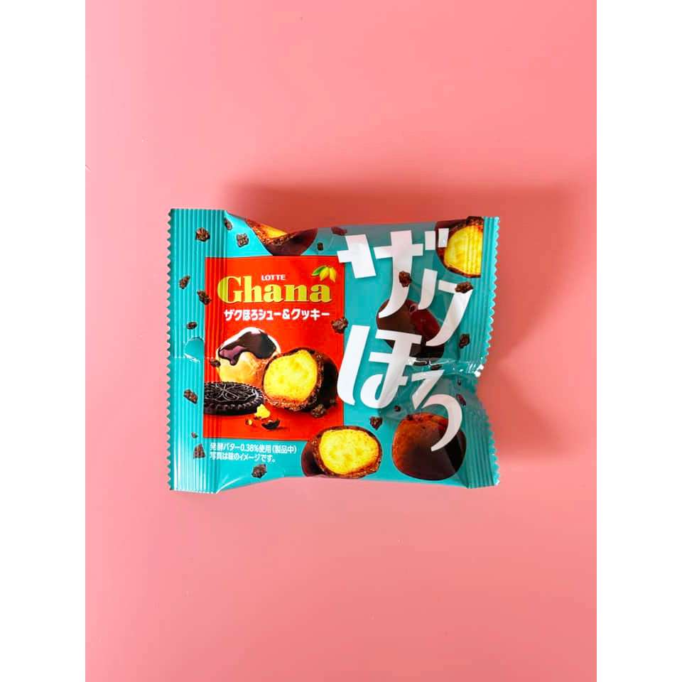2/27新品到貨~日本LOTTE商品- GHANA 包裹香脆餅乾的巧克力球  38g