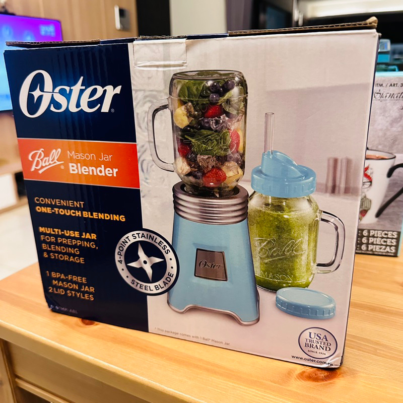 【美國Oster】Ball Mason Jar隨鮮瓶果汁機BLSTMM (一機一杯)尾牙/果汁機/蔬果機