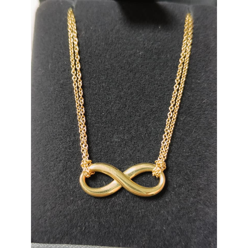 Tiffany&amp;Co. Infinity  無限大 情人節 經典永恆無限金項鍊18K