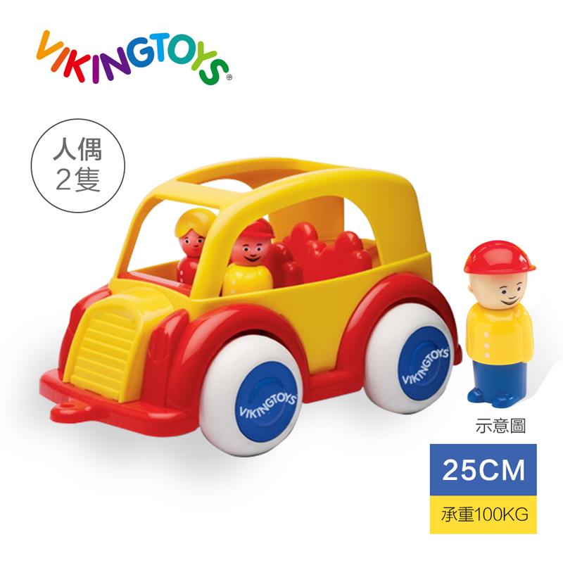 瑞典Viking toys維京玩具-Jumbo Taxi達克斯車車(含2隻人偶)25cm 計程車 玩具車 兒童玩具
