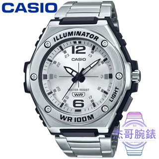 【杰哥腕錶】CASIO 卡西歐超霸運動鋼帶錶-銀 / MWA-100HD-7A (台灣公司貨)