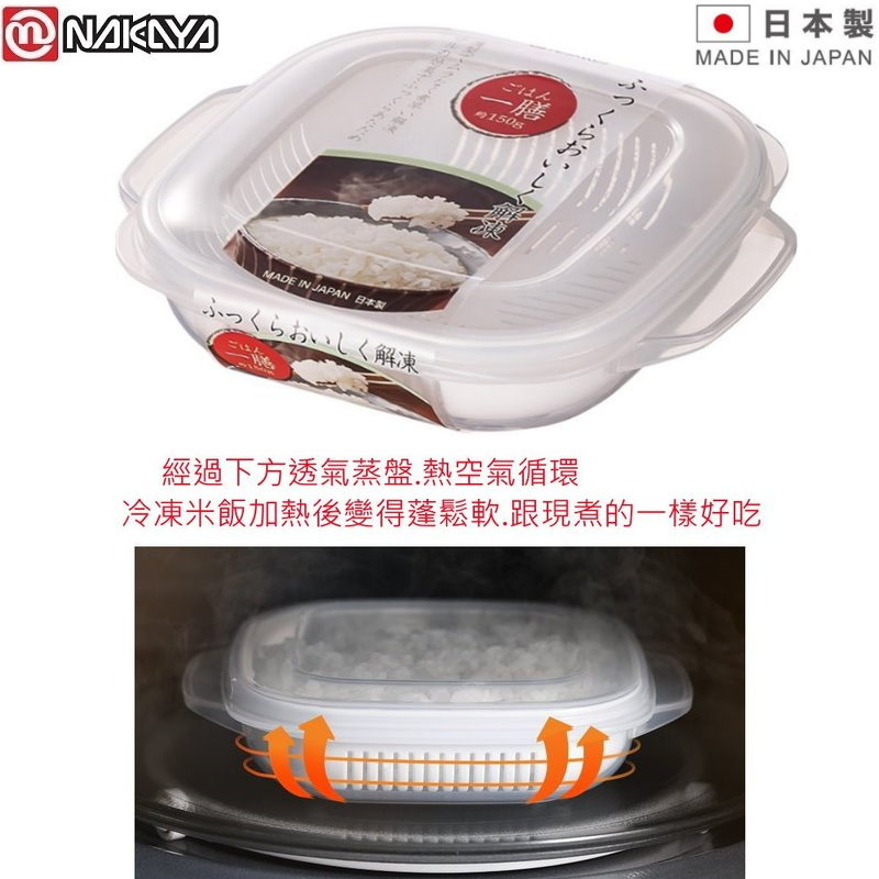 NAKAYA 日本製 白飯微波盒/保鮮盒/加熱解凍盒/隨身便當盒/微波蒸飯盒-燒賣.小菜也可用歐