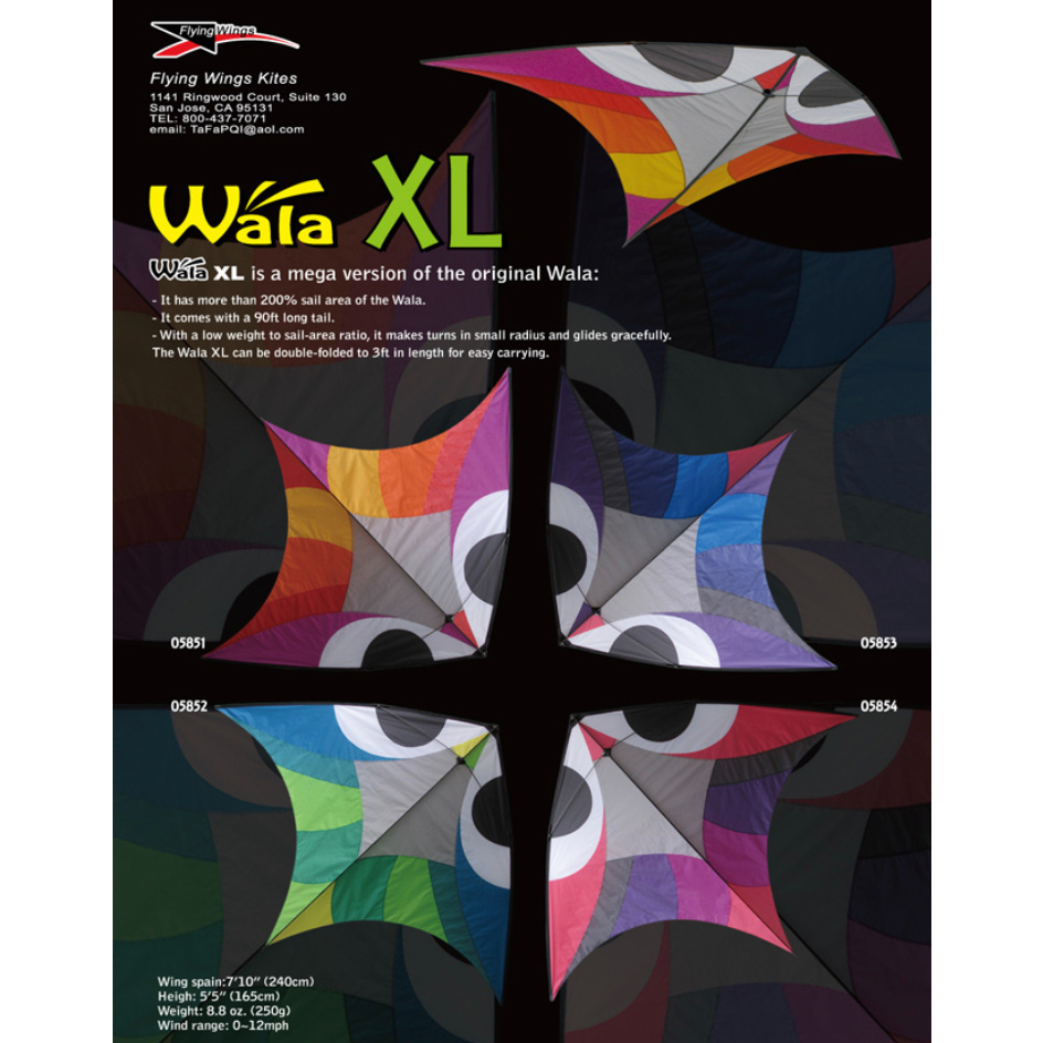 【風箏小舖】美国FWK巨型版本 瓦拉 WALA ＸＬ室內單線 盤旋風箏-台灣設計 單線特技風箏 無風可玩