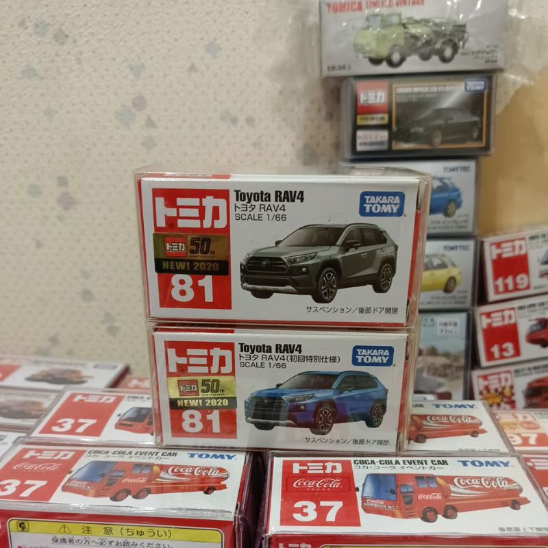 TOMICA  NO.81絕版TOYOTA RAV4 初回+一般 新車貼