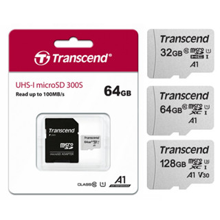 TRANSCEND創見 64G microSD記憶卡 TF 附轉卡 U1 V10 A1 TS64GUSD300S-A