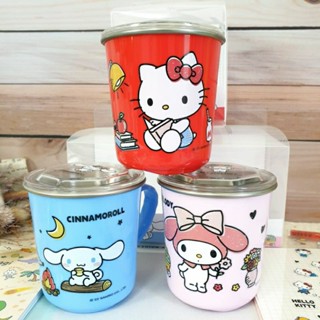 正版現貨🥃Hello kitty 附蓋不鏽鋼杯 兒童隔熱杯 大耳狗 美樂蒂 可愛造型杯 附蓋防塵杯 304不銹鋼 臺灣製
