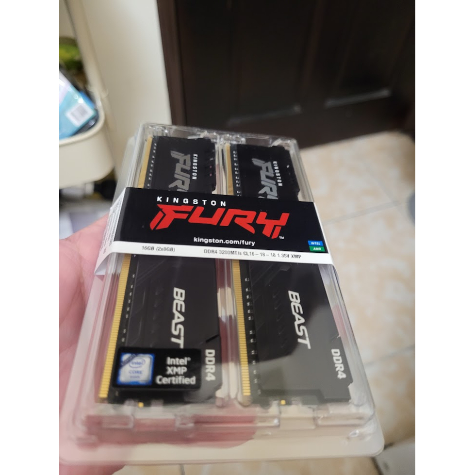全新 金士頓 Fury Beast 8Gx2 DDR4 3200 記憶體