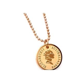 GB 伊麗莎白女王頭像 紀念硬幣 圓牌吊墜 金幣項鍊