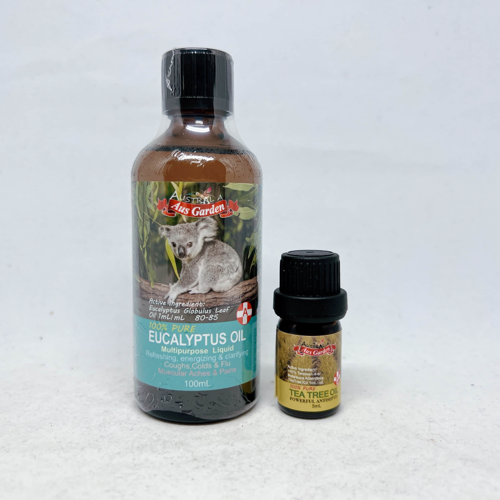 Ausgarden 澳維花園 頂級藍膠尤加利精油 100ml、茶樹精油 5ml