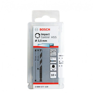 BOSCH博世 3.5mm HSS-G鐵工鑽頭1/4"六角柄(10入)