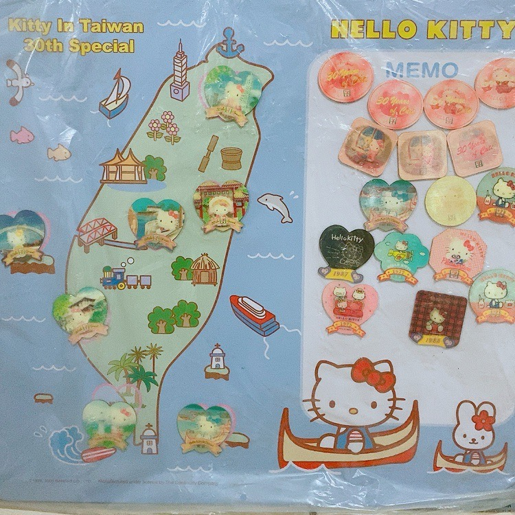 買10送2🐱7-11 Hello Kitty 30週年紀念磁鐵 / 遊台灣磁鐵收集板/ 單獨售磁鐵及花花胸章(含隱藏版)