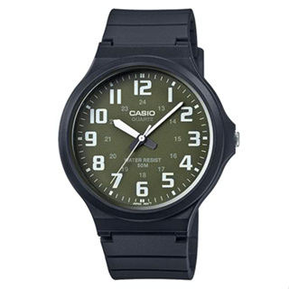 【CASIO】台灣卡西歐公司貨 簡約指針錶 樹脂錶帶 防水50米-黑(MW-240-3B)