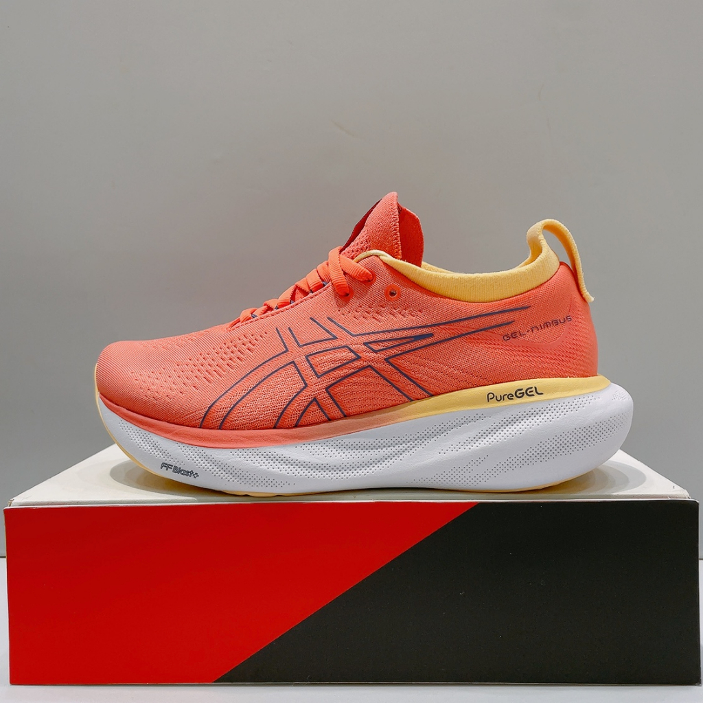 ASICS GEL-NIMBUS 25 (D) 女生 螢光橘 透氣 緩震 寬楦 運動 慢跑鞋 1012B437-700