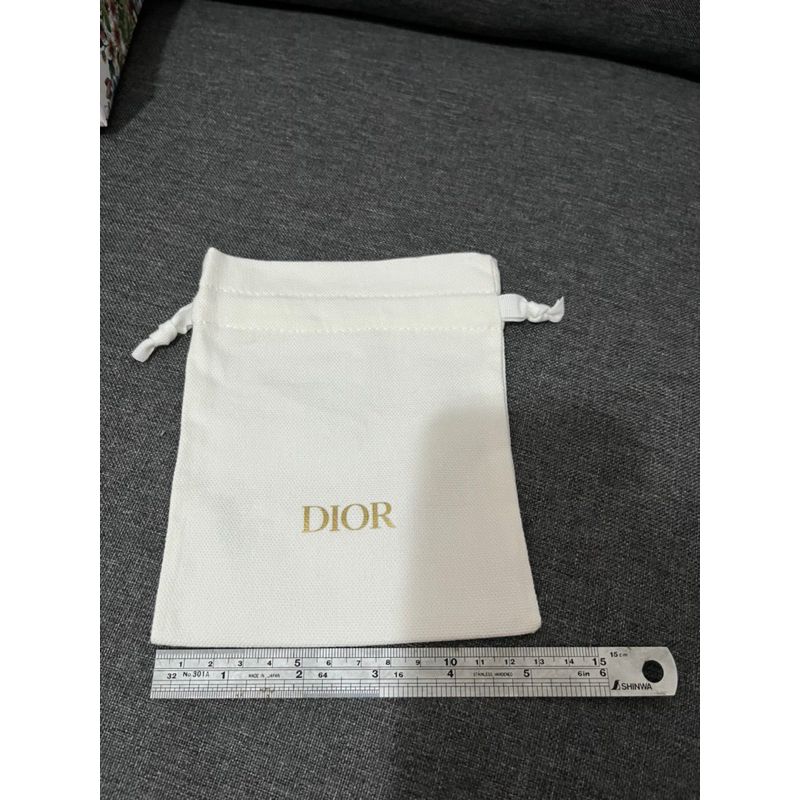 Dior純白金字束口袋 全新 正版公司貨