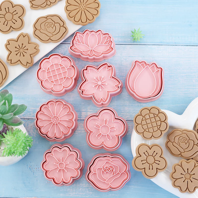 「亞米」🌸花朵系列A款🌸櫻花 菊花 梅花 向日葵 鬱金香 玫瑰 餅乾模具 餅乾壓模 黏土模具