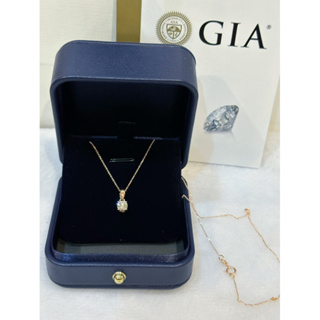 GIA55分玫瑰金義大利14k金鑽石項鍊