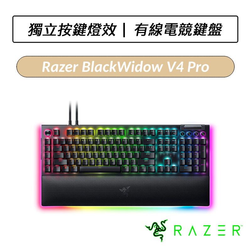 [送六好禮] 雷蛇 Razer BlackWidow V4 Pro 黑寡婦蜘幻彩版鍵盤 中文鍵盤 機械式遊戲鍵盤