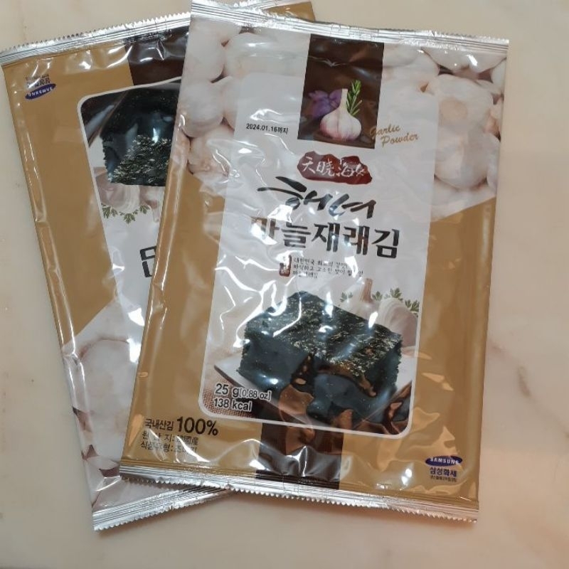 🔥現貨/特價🔥韓國天曉海女海苔 韓國海苔 大蒜口味