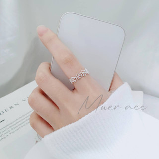 純銀戒指 戒指 開口戒指 寬版戒指 玫瑰金戒指 寬戒指 女生戒指 鏤空花朵 925純銀戒指 925 Muer 沐耳飾品