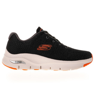 SKECHERS 男 休閒鞋 健走 足弓鞋墊 醫生推薦 輕量避震緩衝ARCH FIT 黑橘 232601BKO運動達人