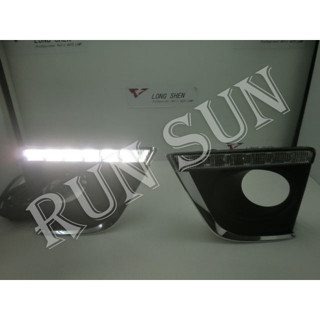 ●○RUN SUN 車燈,車材○● 全新 豐田 14 15 16 ALTIS 11代 專用 一字形 LED 日行燈 臺製