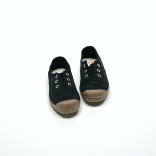 CIENTA 西班牙國民帆布鞋 M70997 01 黑色 咖啡底 經典布料 童鞋