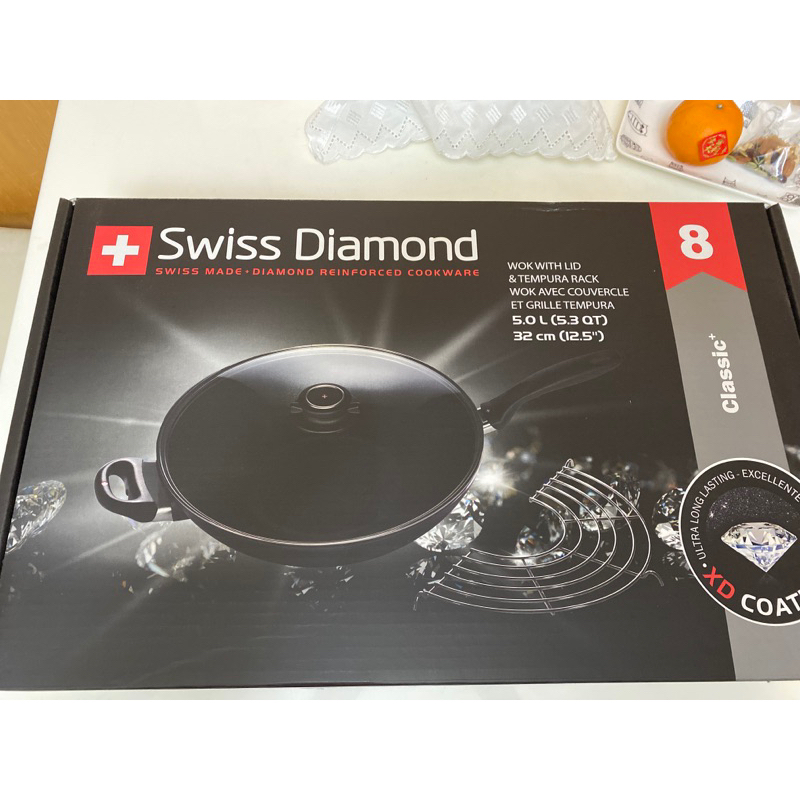 swiss diamond 鑽石中華炒鍋  不沾鍋