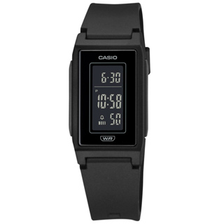 CASIO 卡西歐 / 環保材質 輕薄 LED 計時 鬧鈴 電子 橡膠手錶 黑色 / LF-10WH-1 / 22mm