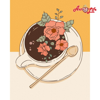 【ArtLife 藝術生活】DT187玫瑰咖啡 40x50cm含框 DIY 數字油畫 彩繪 全館現貨