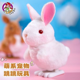抖音同款樂吉兒跳跳兔跳跳袋鼠 兒童休閒玩具成人解壓玩具 小兔兔小袋鼠上發條免電池親子玩具 模擬毛絨兔子袋鼠玩具禮物