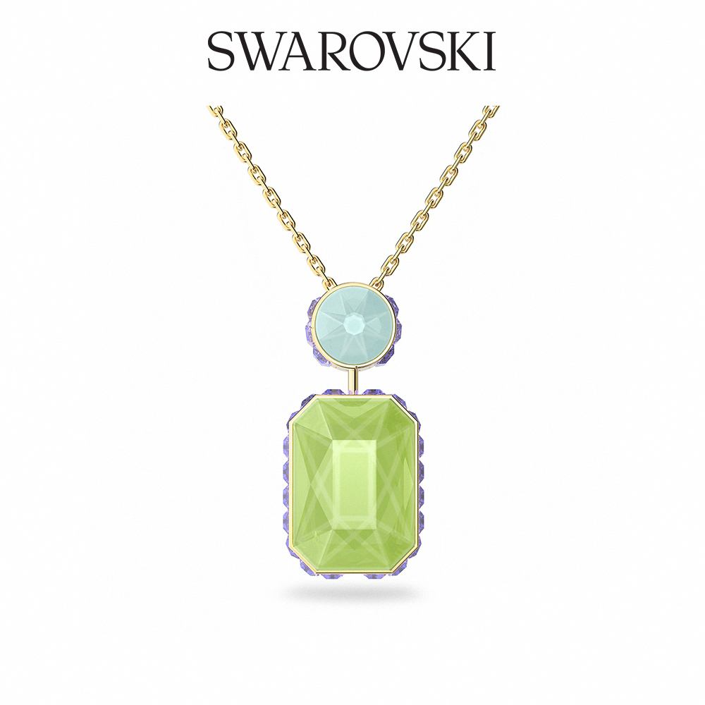 SWAROVSKI 施華洛世奇 Orbita 項鏈八角形切割Swarovski 水晶, 漸層色, 鍍金色色調