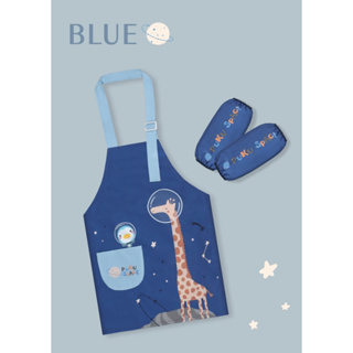 【育兒嬰品社】PUKU 藍色企鵝幼兒防水圍裙畫畫衣(含袖套)-藍/粉/卡其